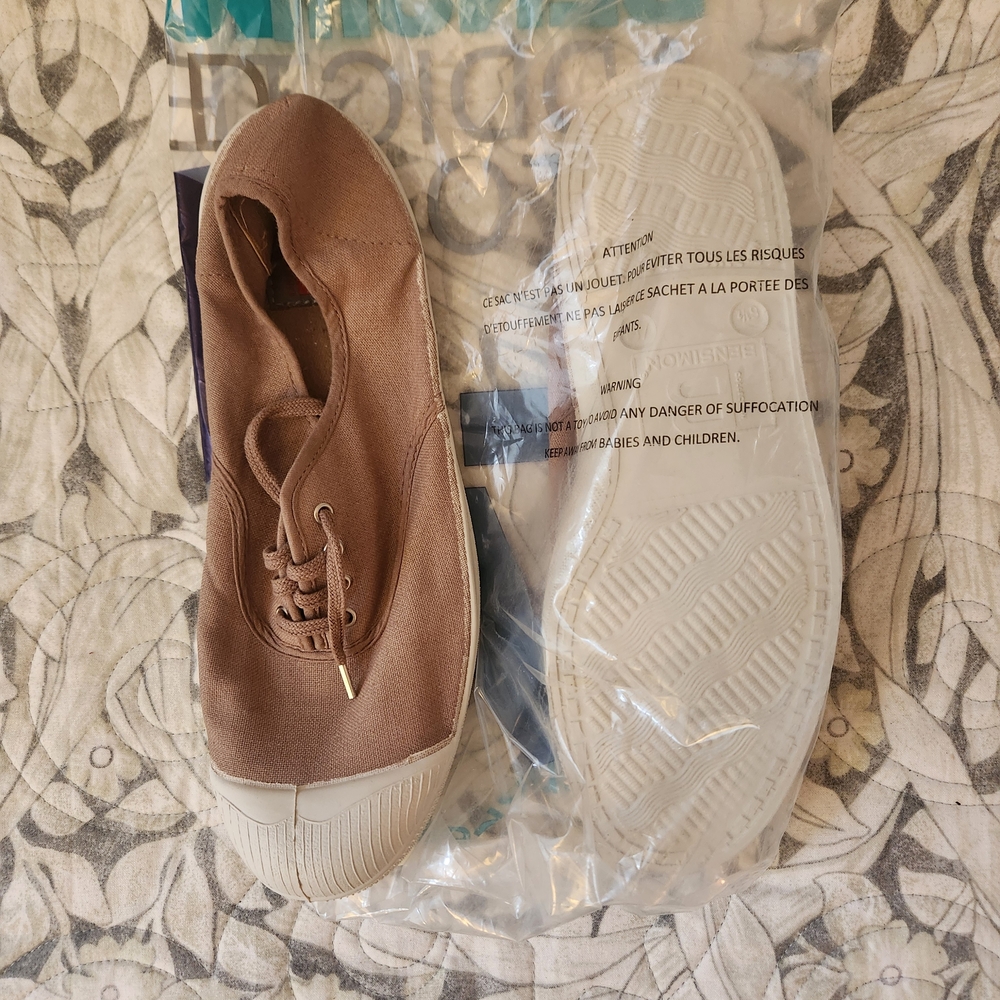 Bensimon Taupe Canvas Tennis Sneaker